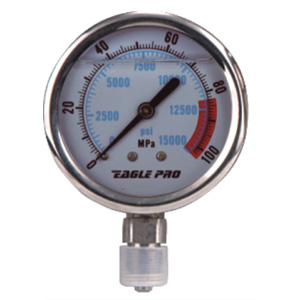 Eagle Pro EPI-EG-2510 High Pressure Gauge 15,000 psi 1/4NPT, 15,000 psi gauge, calibrated pressure gauge, EPI-EG-2510, Lakeside Tool, LakesideTool.com